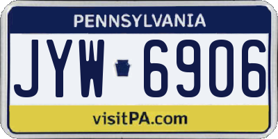 PA license plate JYW6906