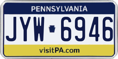 PA license plate JYW6946