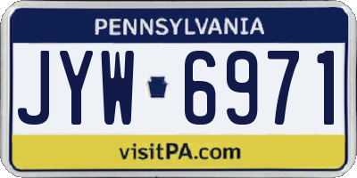 PA license plate JYW6971
