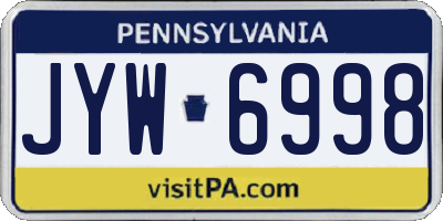 PA license plate JYW6998