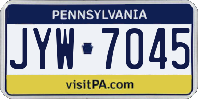 PA license plate JYW7045