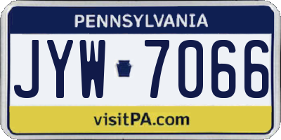 PA license plate JYW7066