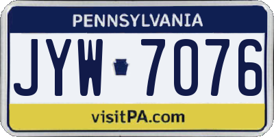 PA license plate JYW7076