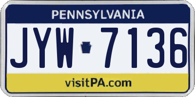 PA license plate JYW7136