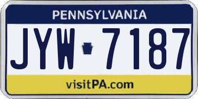 PA license plate JYW7187