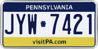 PA license plate JYW7421