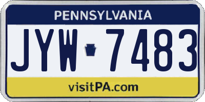 PA license plate JYW7483