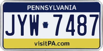 PA license plate JYW7487