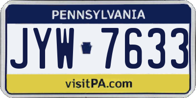 PA license plate JYW7633