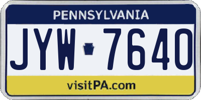 PA license plate JYW7640