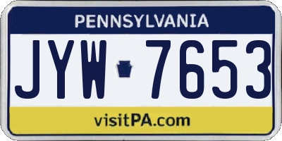 PA license plate JYW7653