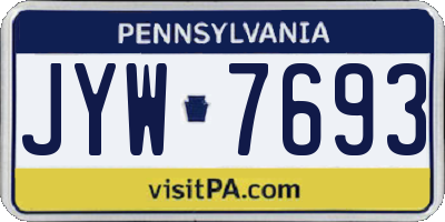 PA license plate JYW7693
