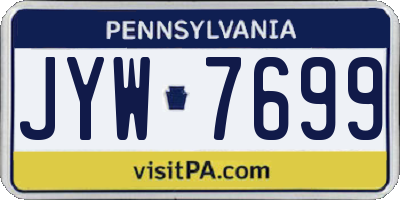 PA license plate JYW7699