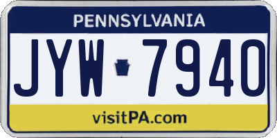 PA license plate JYW7940