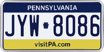 PA license plate JYW8086