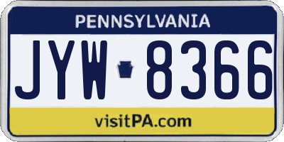 PA license plate JYW8366
