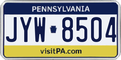 PA license plate JYW8504