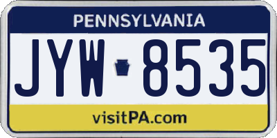 PA license plate JYW8535