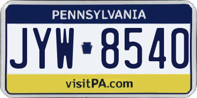PA license plate JYW8540