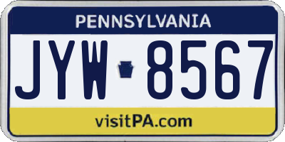 PA license plate JYW8567