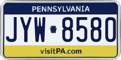 PA license plate JYW8580