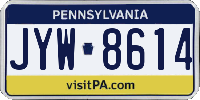 PA license plate JYW8614