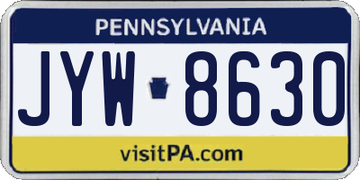 PA license plate JYW8630