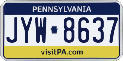 PA license plate JYW8637