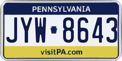 PA license plate JYW8643