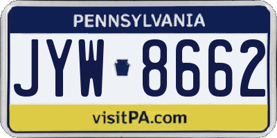 PA license plate JYW8662