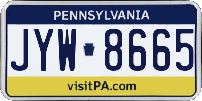 PA license plate JYW8665