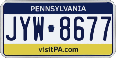 PA license plate JYW8677
