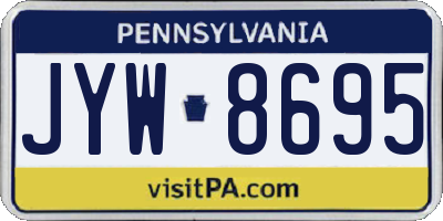PA license plate JYW8695