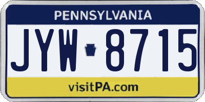 PA license plate JYW8715