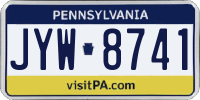 PA license plate JYW8741