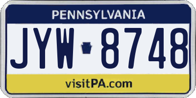 PA license plate JYW8748