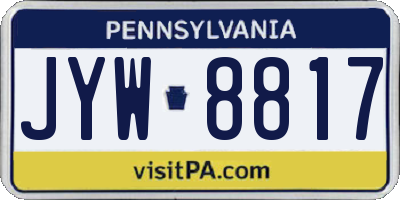 PA license plate JYW8817