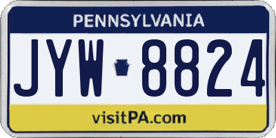 PA license plate JYW8824