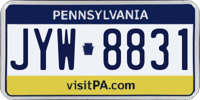 PA license plate JYW8831