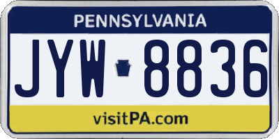 PA license plate JYW8836