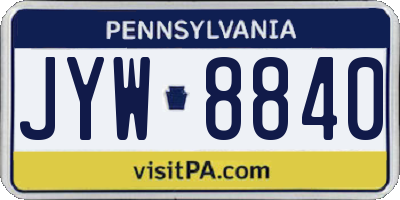 PA license plate JYW8840