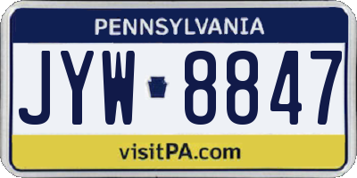 PA license plate JYW8847