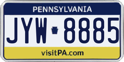 PA license plate JYW8885