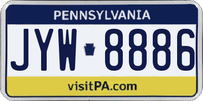 PA license plate JYW8886