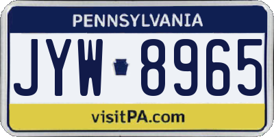 PA license plate JYW8965