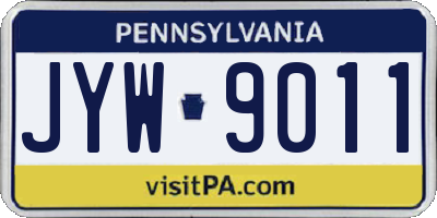 PA license plate JYW9011