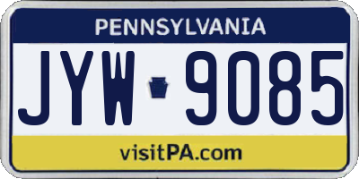 PA license plate JYW9085