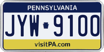 PA license plate JYW9100