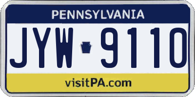 PA license plate JYW9110