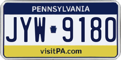 PA license plate JYW9180